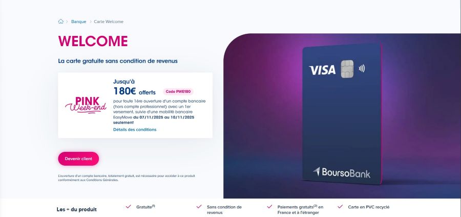 Boursobank Welcome